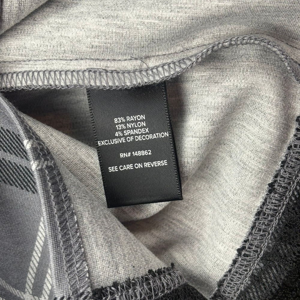 NEW Torrid Gray Plaid Pull On Mini Studio Luxe Ponte Lace Trim Pencil Skirt - Picture 6 of 12